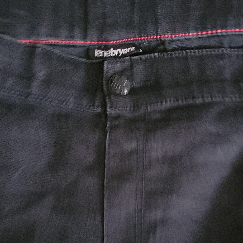 Lane Bryant Black Trousers with Red Stitching